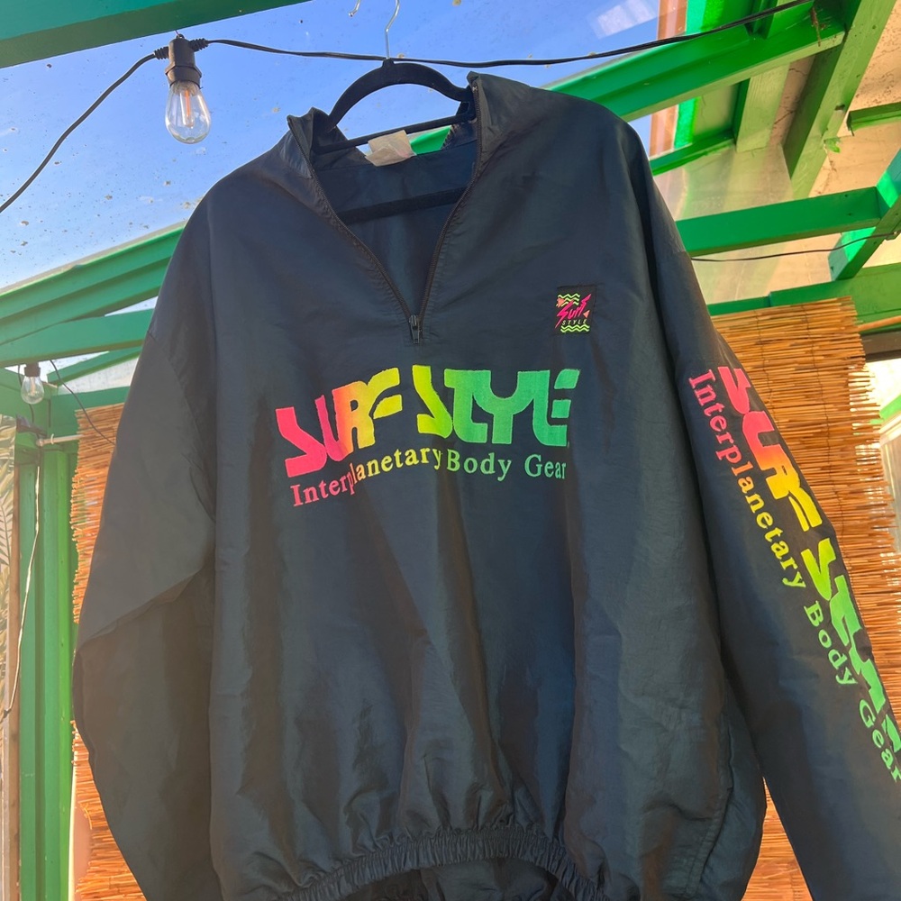 Surf Style Windbreaker with Multicolor Logo